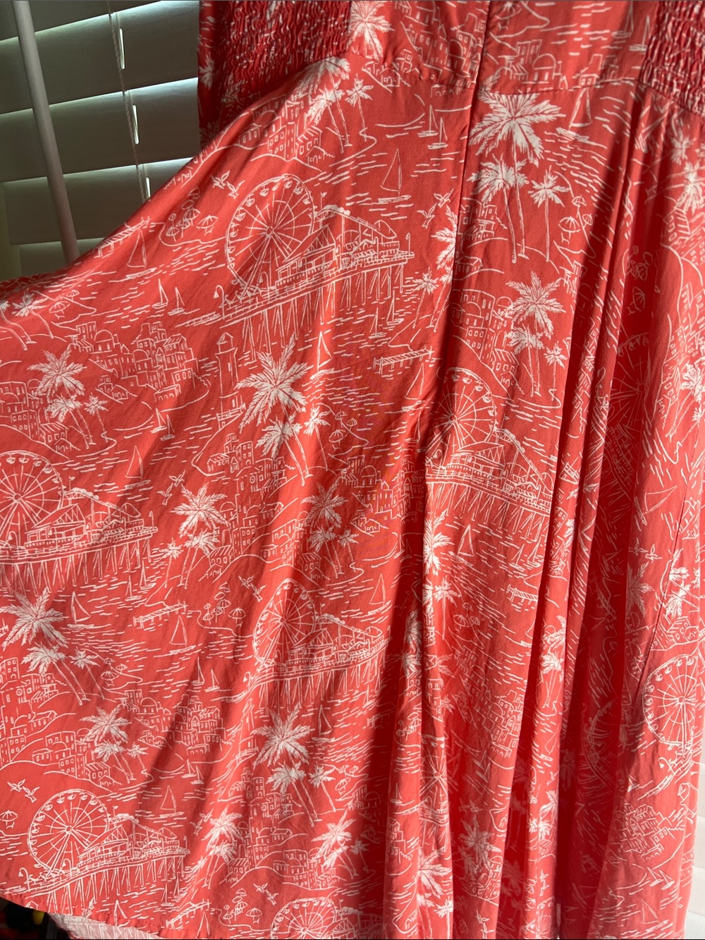 Old Navy Coral Pink Printed Midi Sundress Size S - Picture 6 of 6